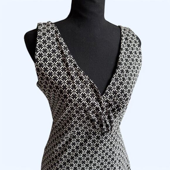 Louie et Lucie Sleeveless funky pattern midi shift dress sz med geometric - Picture 2 of 8
